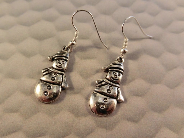 Schneemann Ohrringe Vintage Optik Winter Schnee